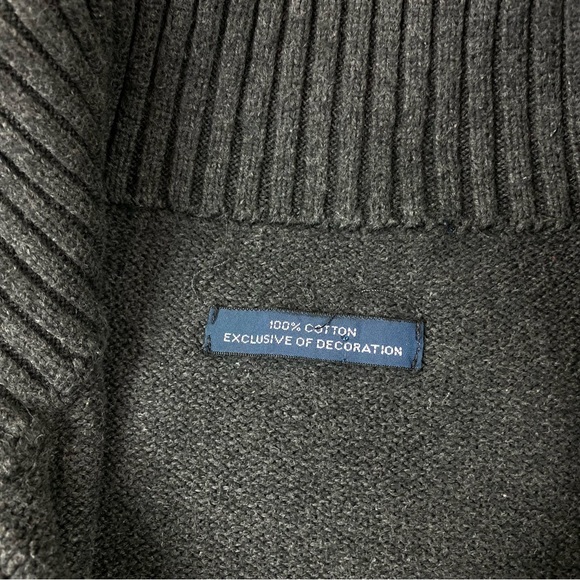 Vintage Polo by Ralph Lauren 100% Cotton Grey Quarter Zip Sweater Men’s Sz S-Med - Picture 3 of 10